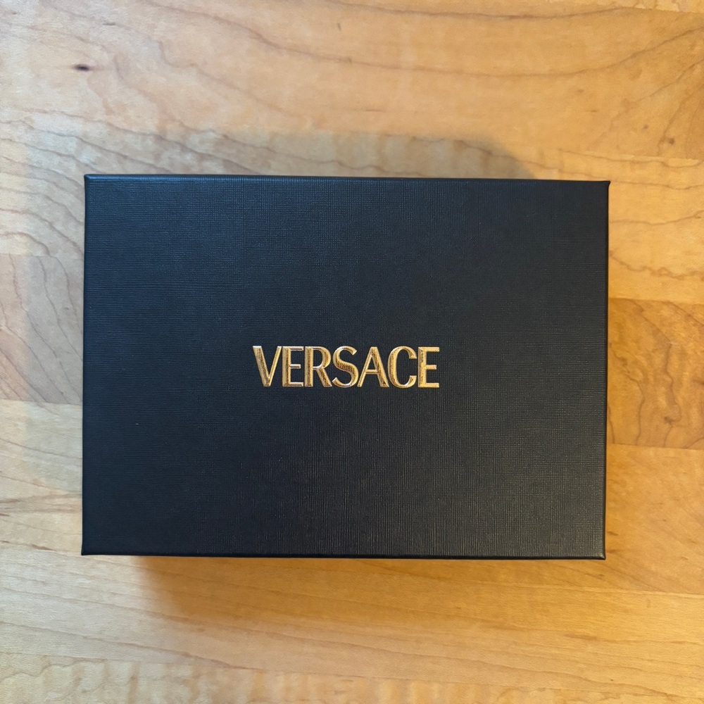 Versace Black Wallet Box with Pouch (EMPTY)